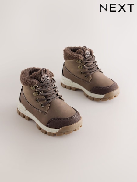 Brown - Lace Up Walker Boots