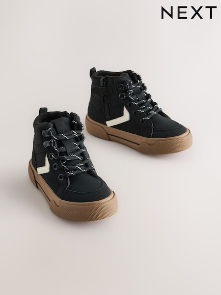 Black - Lace Up Hi-top Boots