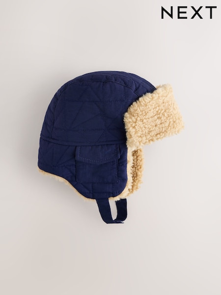 Navy - Corduroy Trapper Hat (1-16yrs)