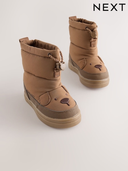 Brown Bear - Pull On Quilted Snow Boots