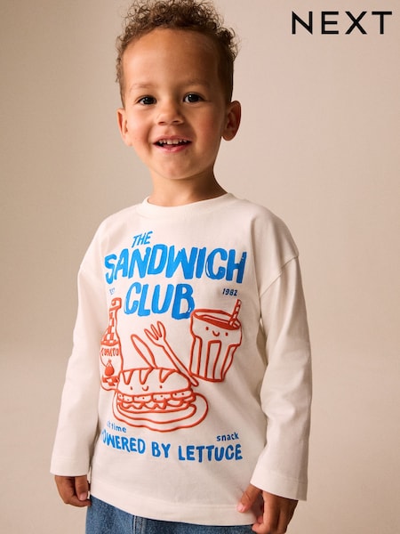 White Sandwich Club - Long Sleeve Graphic T-shirt (3mths-7yrs)