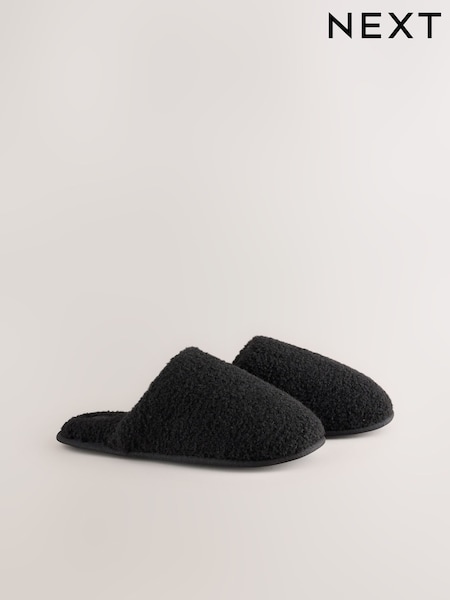 黑色 - Regular Borg Mule Slippers