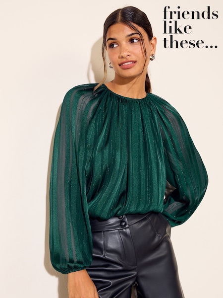Morski - Friends Like These Long Sleeve Chiffon Floaty Blouse