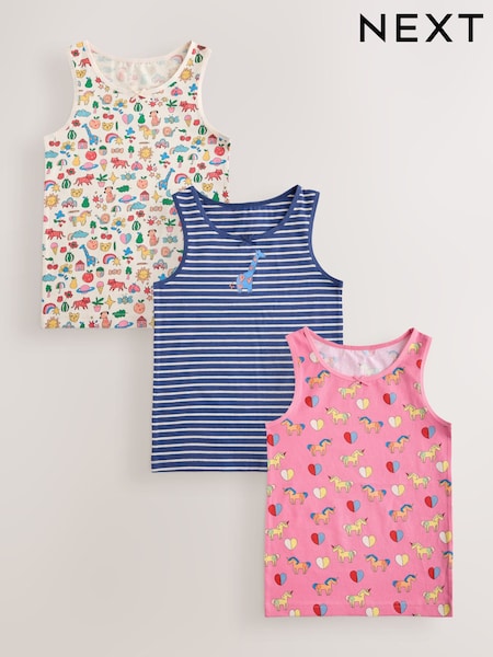 Bright Unicorn - Printed Vests 3 Pack (1.5-16yrs)