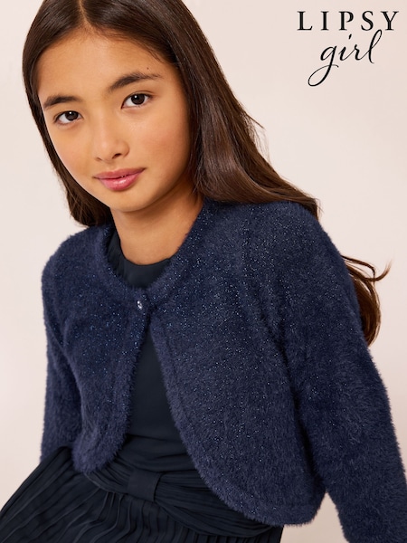 Navy Blue - Lipsy Fluffy Occasion Bolero (5-16yrs)