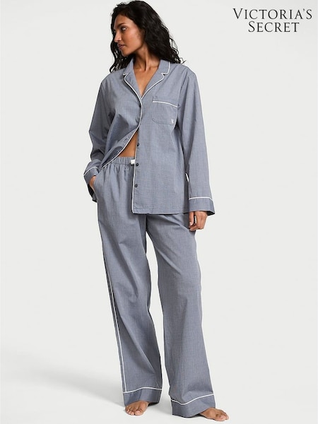 Monaco Blue - Victoria's Secret Heritage Cotton Long Pyjamas Set