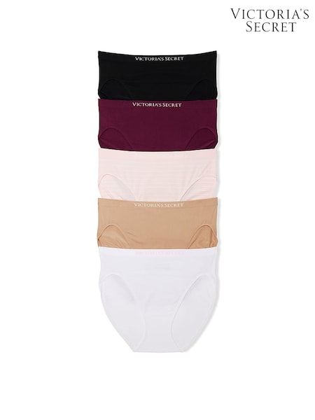 Black/Red/Pink/Nude/White - Victoria's Secret 5 Pack Knickers