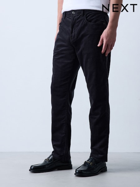 Charcoal Grey - Slim Fit Motionflex Cord Trousers