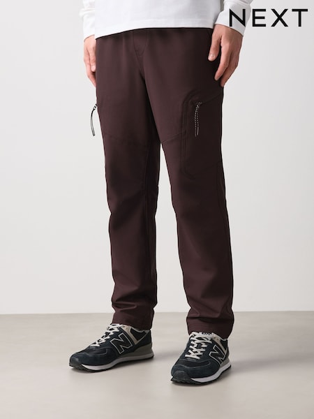 Burgunderrot - Regular Dry Tech Slim Fit Stretch Utility Cargo Trousers