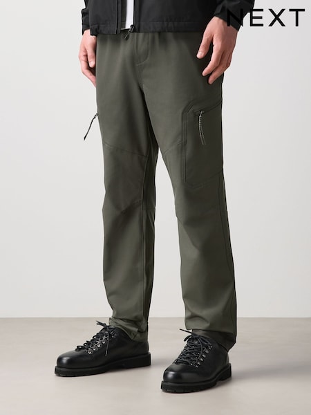Khaki Green - Regular Dry Tech Slim Fit Stretch Utility Cargo Trousers