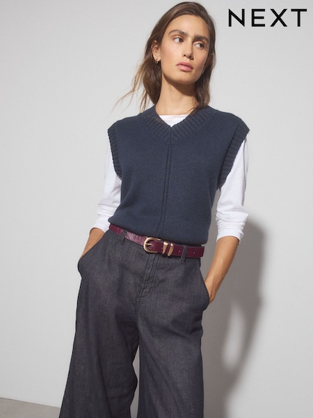Berry Red - Regular Leather Hair On Belt