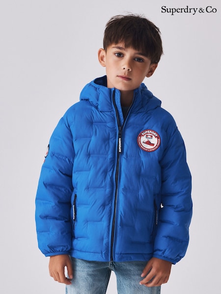 Niebieski - Superdry Shower Resistant Heat Seal Padded Coat