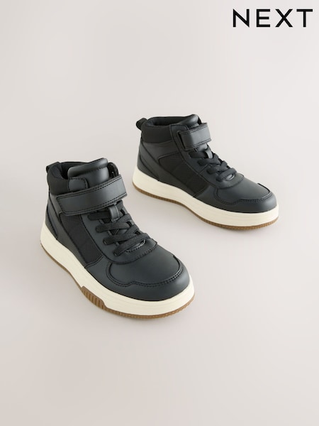 Melns - High Top Touch Fastening And Elastic Lace Trainers