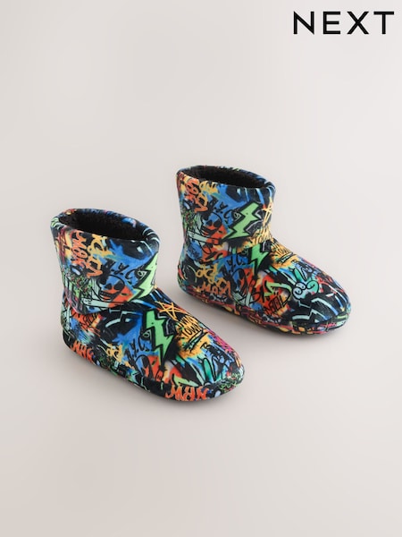 Bright Grafitti - Fleece Slipper Boots