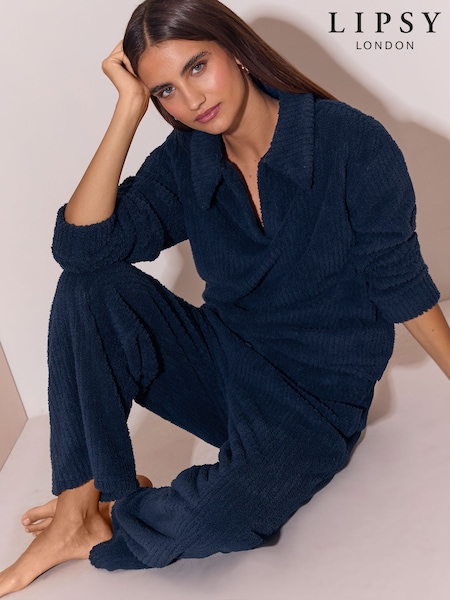 marine - Lipsy Cosy Collar Detail Twosie Set
