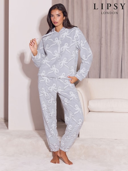 Γκρι - Lipsy Bow Detail Cosy Twosie Set
