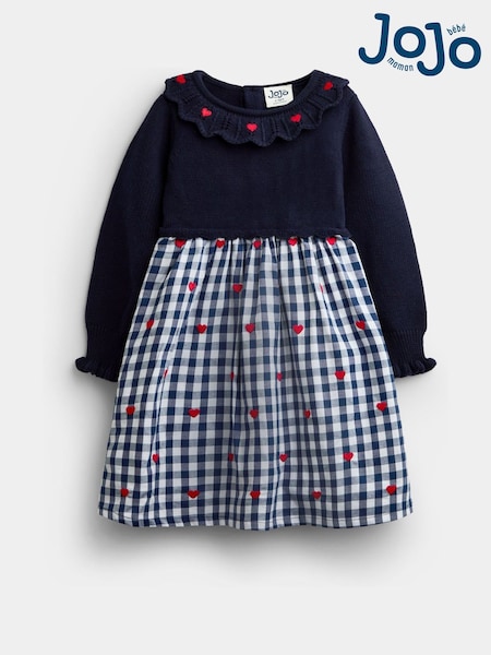 Navy Blue Strawberry - Jojo Maman Bébé Knitted Combo Dress