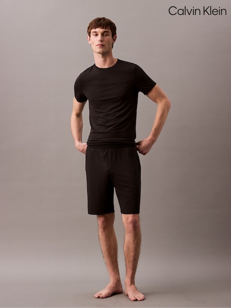 أسود - Regular Calvin Klein Ultra Soft Modal Pyjamas Shorts