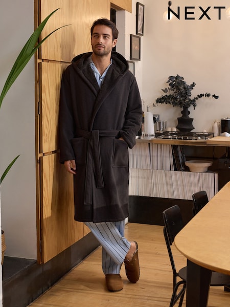 Көмір сұрғылт - Regular Supersoft Borg Lined Dressing Gown