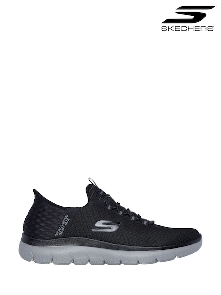 Black/Grey - Regular Skechers Summits High Range Slip Trainers