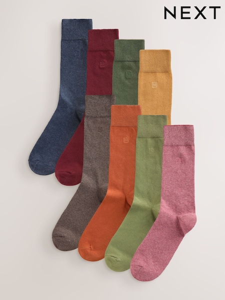 Pink/Green/Blue - Regular Embroidered Lasting Fresh Socks