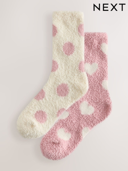 Pink/Cream - Cosy Ankle Socks 2 Pack