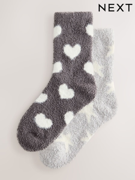 Charcoal Grey/Light Grey - Cosy Ankle Socks 2 Pack