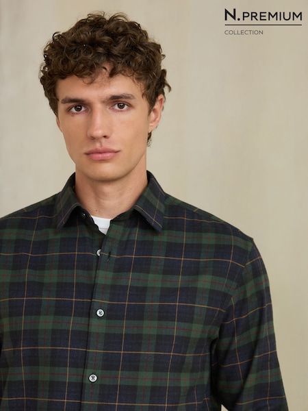 Bleumarin - Regular Brushed Flannel Shirt