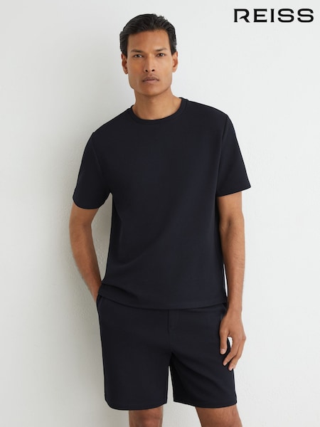 Mornarice - Regular Reiss Cole Textured Modern-fit Crew-neck T-shirt