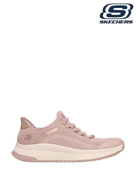 Pink - Skechers Bobs Sport Squad 4 Dire Step Trainers