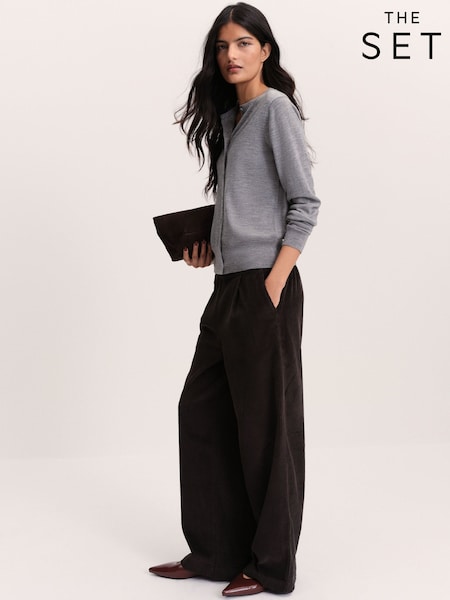 Grey/Burgundy - The Set 2 Pack Corduroy Pull-on Trousers