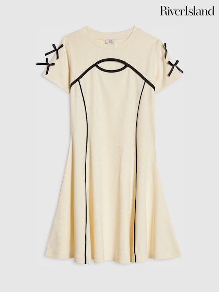 Cream - River Island Cut Out Jersey Dress