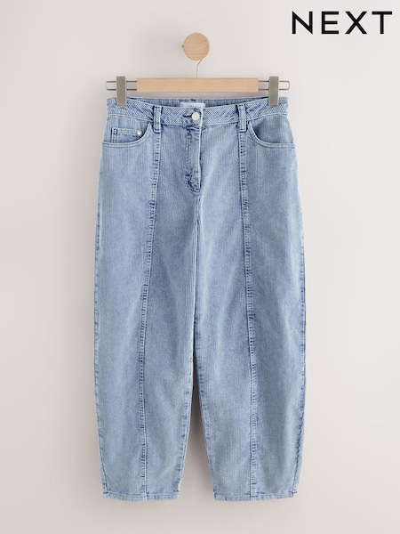 Bleu délavé - Pantalons Coupe ballon en velours côtelé