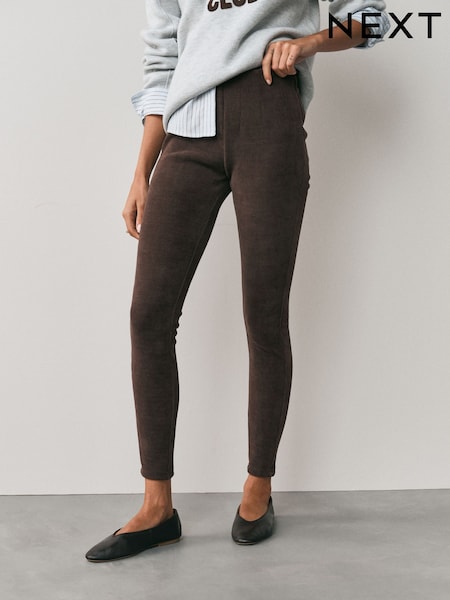 Chocolate Brown/Khaki Green - Cord Leggings 2 Pack