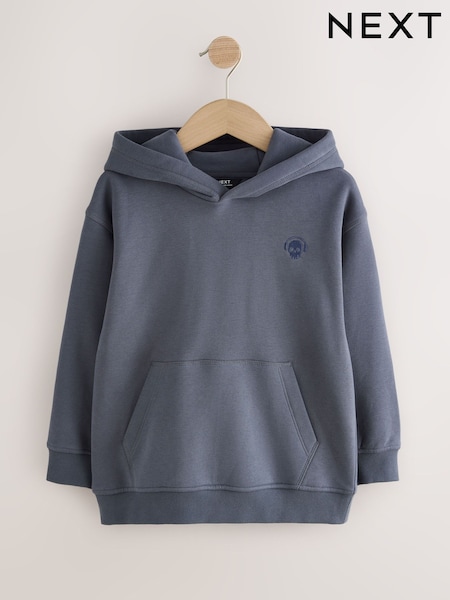 Grey Blue Skull - Overhead Hoodie (3-16yrs)