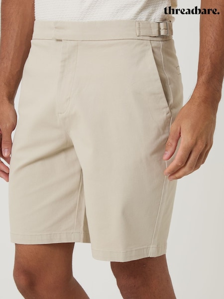 Natural - Regular Threadbare Regular Fit Stretch Chino Shorts