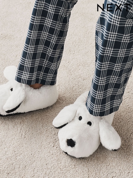 Blanco/Negro - Regular 3d Snoopy Slippers