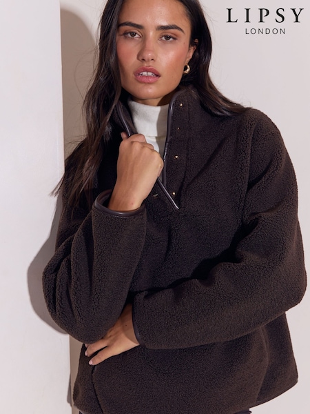Chocolate Brown - Lipsy Pull Over Fleece