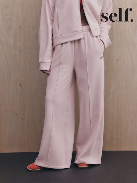 Pink - Self. Wide Leg Joggers