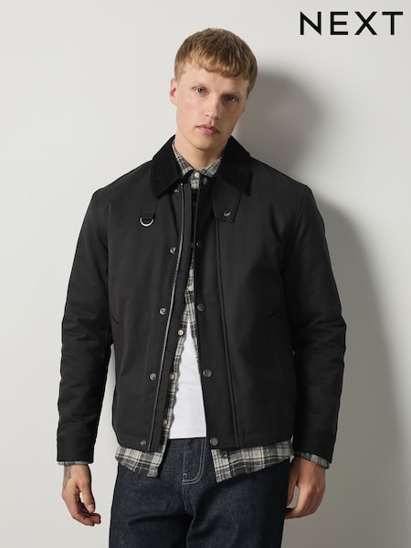 Black - Regular Shower Resistant Tri Blend Barn Jacket