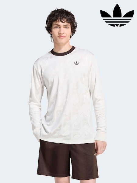 White - Regular Adidas Originals Jacquard Trefoil Long Sleeve Jersey