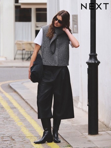 Anthrazitgrau - Scardi Cover-up Jacket With Removable Collar/ Scarf