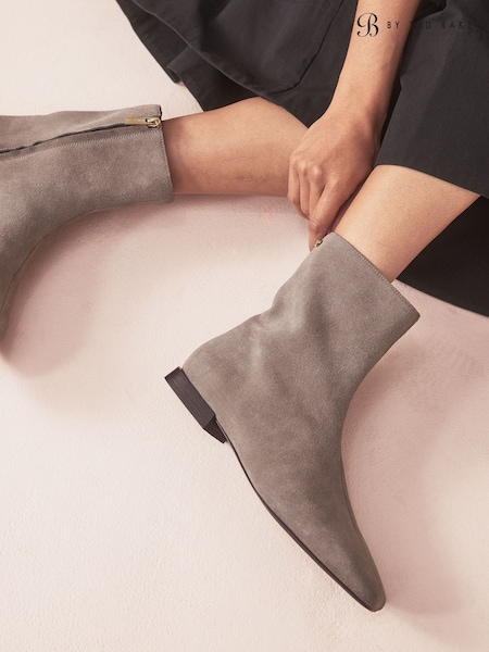 رمادي مدبب - B By Ted Baker Square Toe Ankle Boots