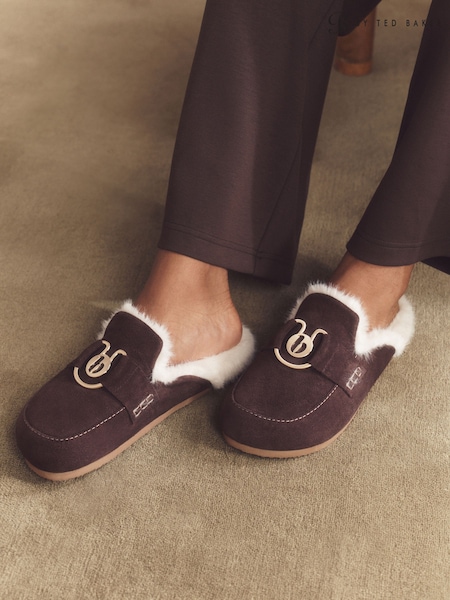 Chocolate Brown - B By Ted Baker Cosy Mule Slippers With Hardware