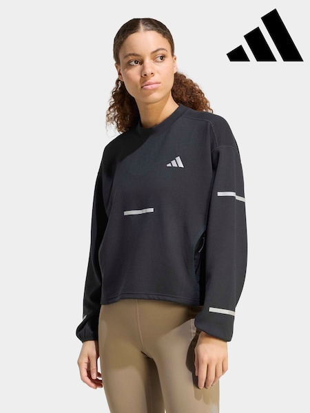 Black - Adidas Adi365 Running Crew Neck Shirt