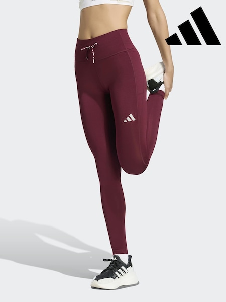 Maroon Red - Adidas Run Essentials Full Length Leggings