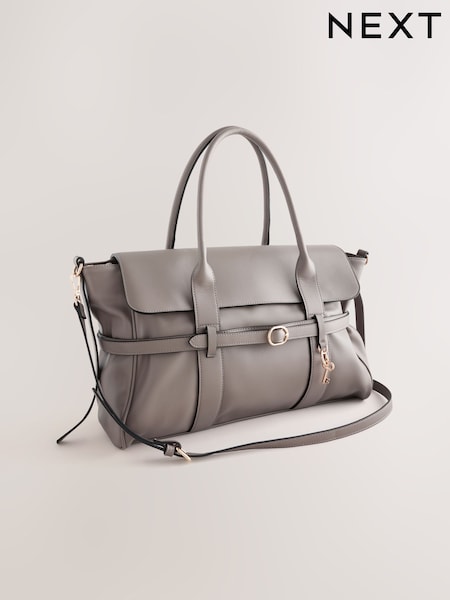 Γκρι - Με ζώνη Charm Tote Bag