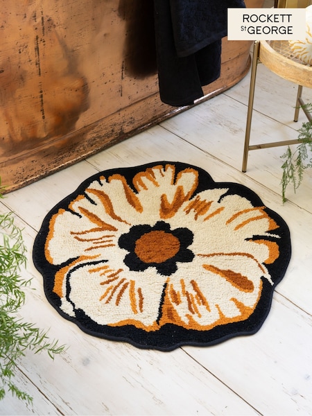 Rockett St George Shaped Flower 100% Cotton Bath Mat