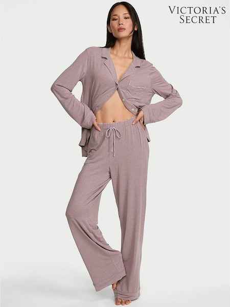 Heather Violet Haze Purple - Victoria's Secret Modal Long Pyjamas Set