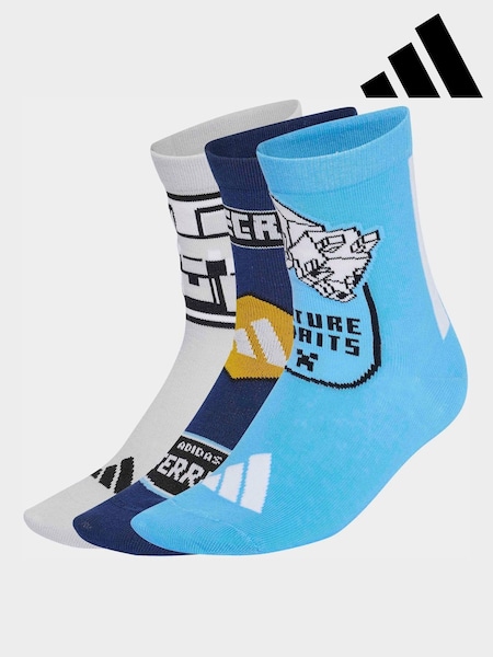Grey - Adidas Minecraft Socks 3 Pack